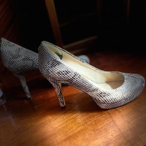 Michael Kors Gray Snakeskin-Texture High Heels